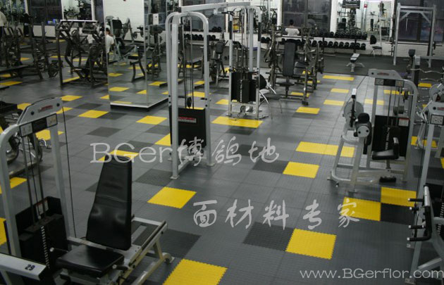 健身房塑膠地板 健身房用什么地板好：簡(jiǎn)易拼接式健身房地板材料-2